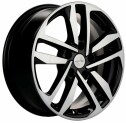 Диск литой Khomen Wheels KHW1612 (Polo) 16x6.5J/5x100 D57.1 ET39 Black-FP