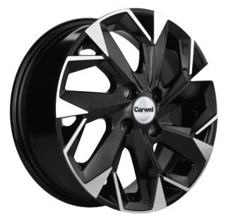 Диск литой Khomen Wheels KHW1402 (Corolla/X-RAY/Logan) 14x5.5J/4x100 D60.1 ET43 Black-FP