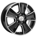 Диск литой Khomen Wheels KHW1601 (Huyndai/Kia) 16x6.5J/5x114.3 D67.1 ET50 Black-FP для HONDA FR-V