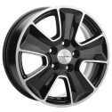 Диск литой Khomen Wheels KHW1601 (Huyndai/Kia) 16x6.5J/5x114.3 D67.1 ET43 Black-FP