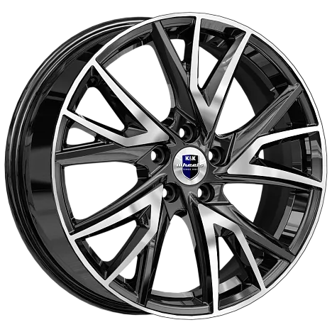 Диск литой КиК Кайлас 18x6.5J/5x114.3 D66.6 ET37 алмаз черный для SWM