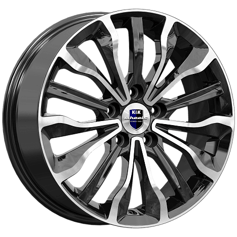 Диск литой КиК Атакама (КС756) 17x6.5J/5x108 D63.3 ET50 алмаз черный