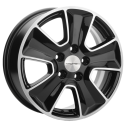 Диск литой Khomen Wheels 1601 16x6.5J/5x108 D60.1 ET45 Black-FP