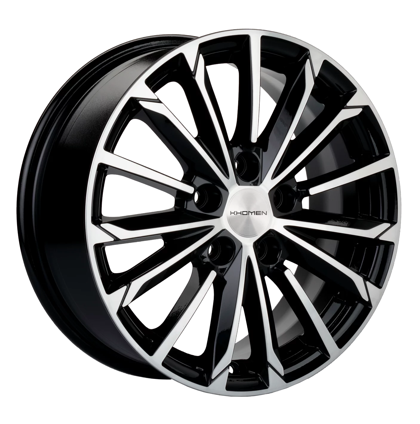 Диск литой Khomen Wheels KHW1611 (Octavia/Golf/Jetta) 16x6.5J/5x112 D57.1 ET50 Black-FP для SEAT Leon