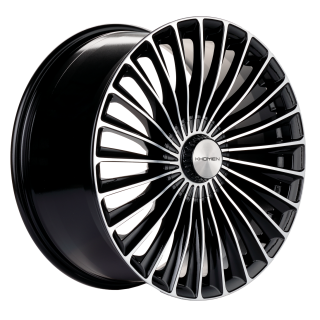 Диск литой Khomen Wheels KHW2008 (Turbo II E-class) 20x8.5J/5x112 D66.6 ET43 Black-FP