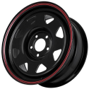 Диск штамп. Grizzly SW01 16x9.0J/6x139.7 D110.1 ET-30 Shinning Black With 2 Red Line