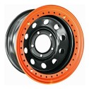 Диск штамп. Off-Road Wheels УАЗ 16x10.0J/5x139.7 D110 ET-44 Черный с бедлоком (оранжевый)