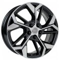 Диск литой КиК КС1062 17x6.5J/5x114.3 D66.1 ET45 алмаз чёрный для SUZUKI SX4